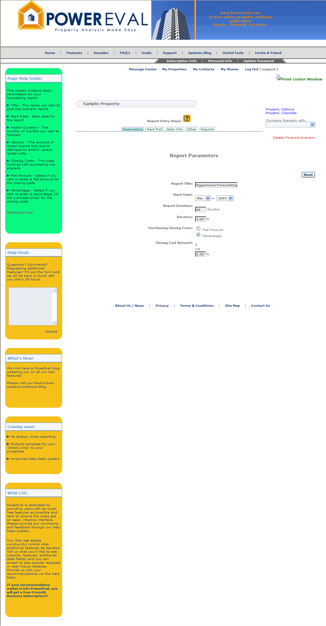 Rental Property Forecasting Scenario