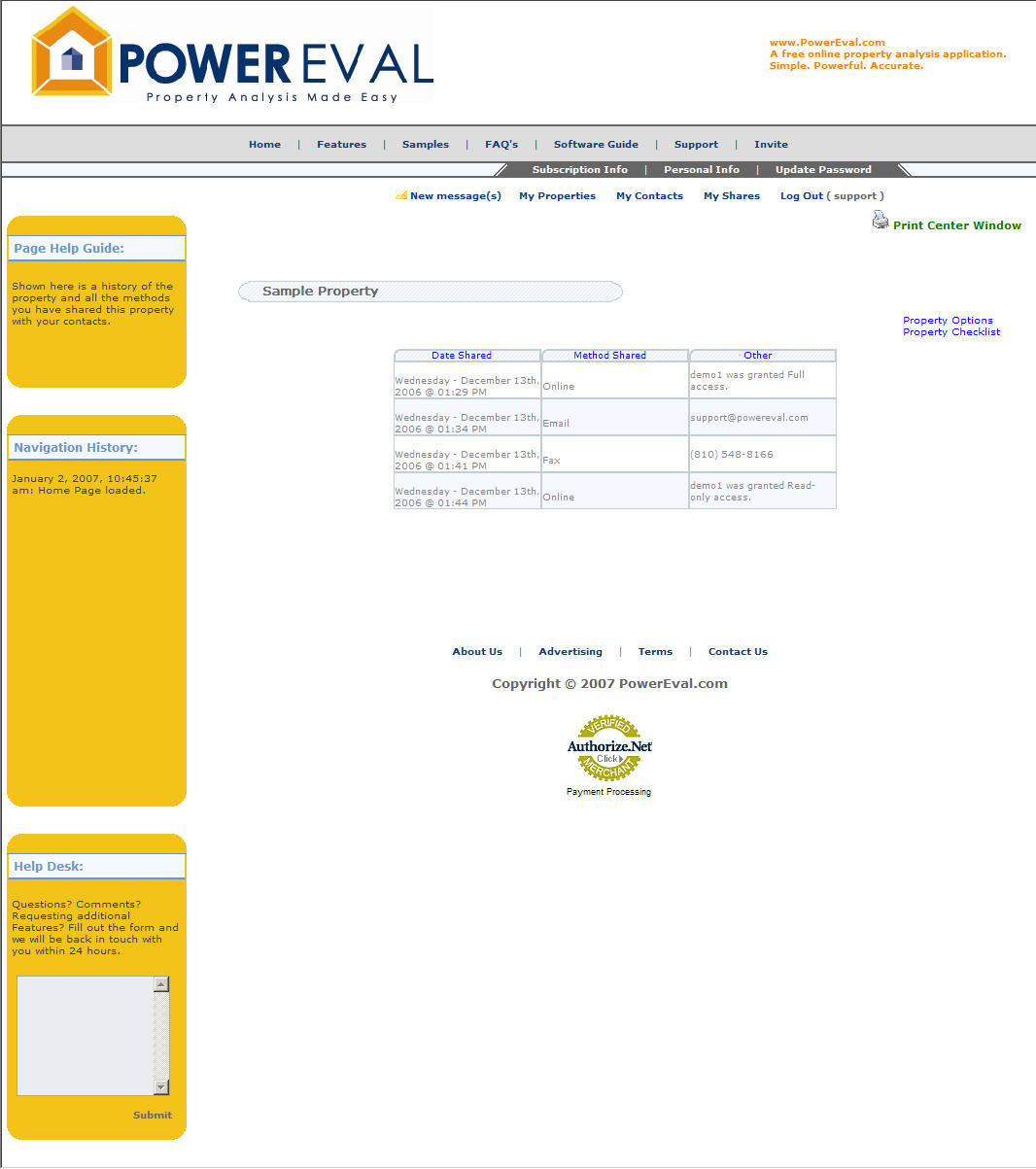 Rental Property Report Distribution History